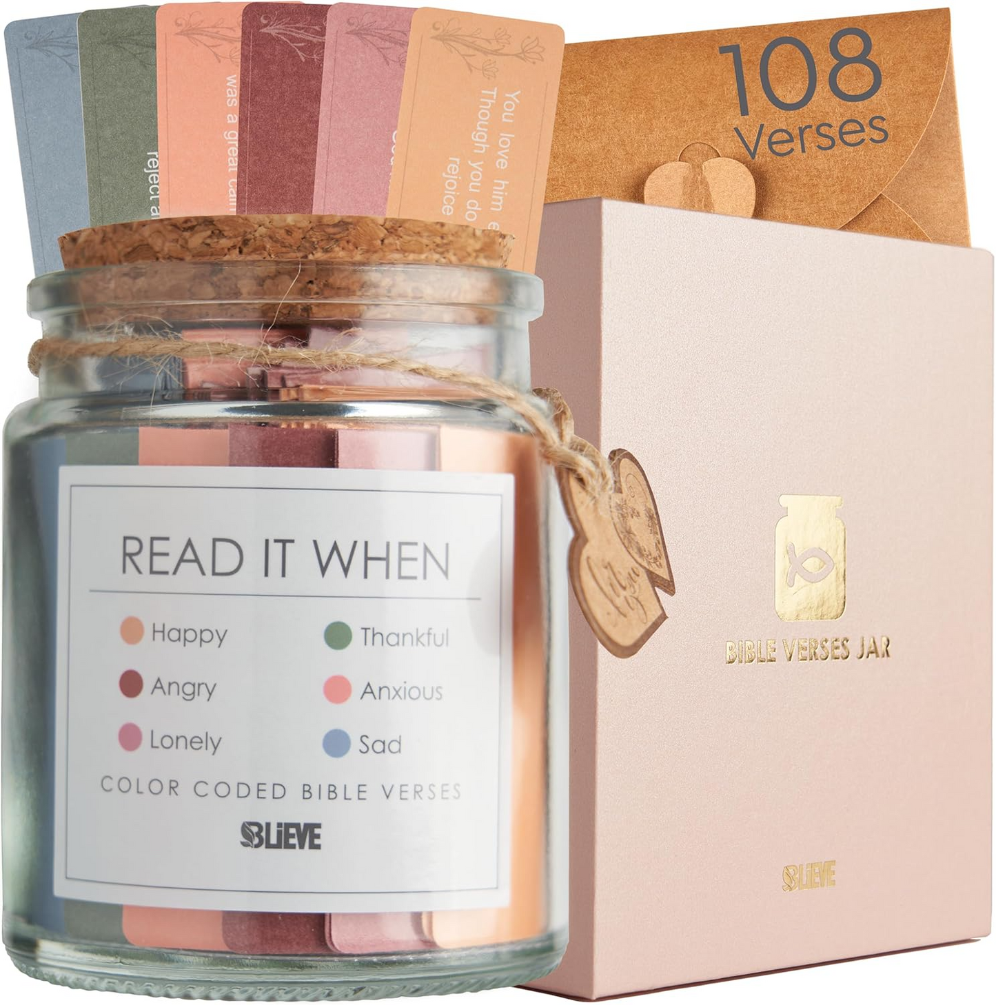 BLIEVE - Jar of Bible Verses (Gift Box Included)