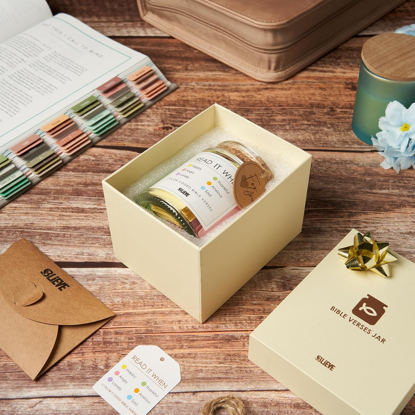 BLIEVE - Jar of Bible Verses (Gift Box Included)